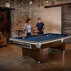 Brunswick Billiards Gold Crown VI 9' Slate Pool Table in Skyline Walnut/Espresso w/ Gully Return