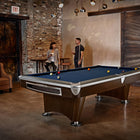 Brunswick Billiards Gold Crown VI 8' Slate Pool Table in Skyline Walnut/Espresso w/ Pockets