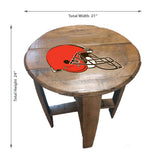 Imperial Cleveland Browns Oak Barrel Table