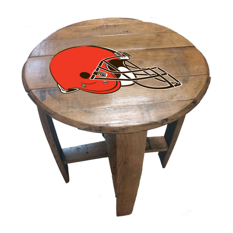 Imperial Cleveland Browns Oak Barrel Table