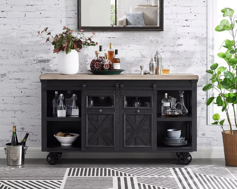 Imperial Blackened Oak Bar Cart