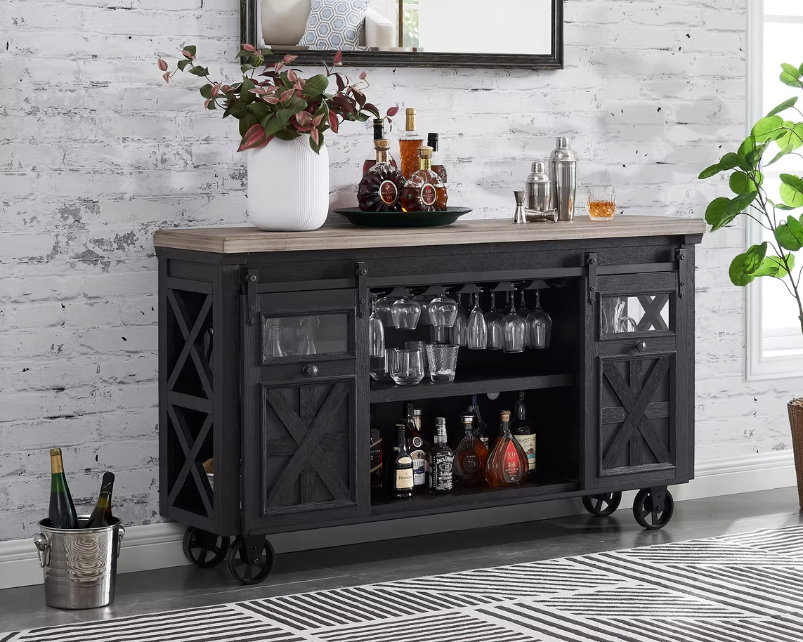 Imperial Blackened Oak Bar Cart