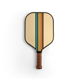 Pickleball paddle with striped design on a white background