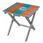 Imperial Miami Dolphins Folding Adirondack Table with orange and teal stripes on the tabletop.