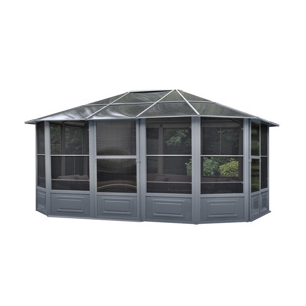 Gazebo Penguin Florence Solarium 12′ x 15′ with Metal roof /Gray