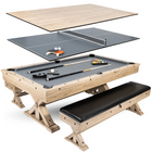 Freetime Fun The Rockford 7' Multi-Game Table in Rustic Oak with Grey Felt