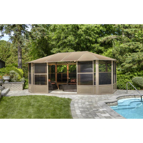 Gazebo Penguin Florence Solarium 12′ x 18′ with Metal roof /Sand