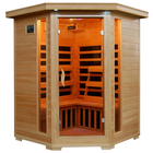 Blue Wave Santa Fe 3-Person Hemlock Corner Infrared Sauna w/ 7 Carbon Heaters