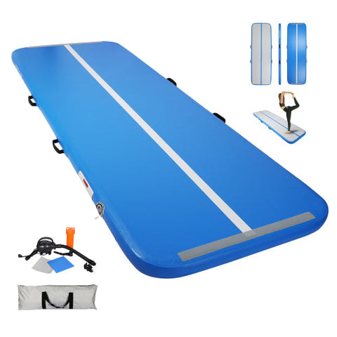 B2B 13' Inflatable Gymnastics 4" Blue Track Tumbling Mat