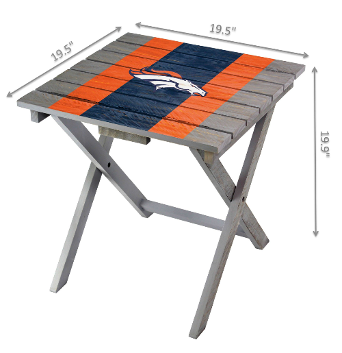 Imperial Denver Broncos Folding Adirondack Table with logo in orange/blue by Imperial.