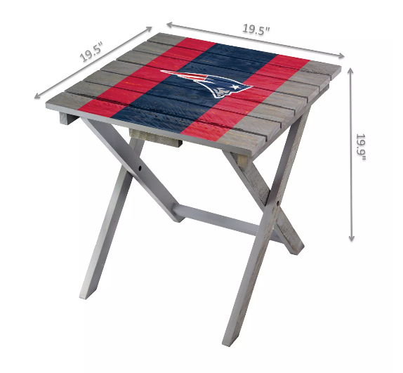 Imperial New England Patriots Folding Adirondack Table is a handy outdoor table for gatherings.