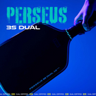 Black paddle with 'PERSEUS 3S DUAL' text on a blue background