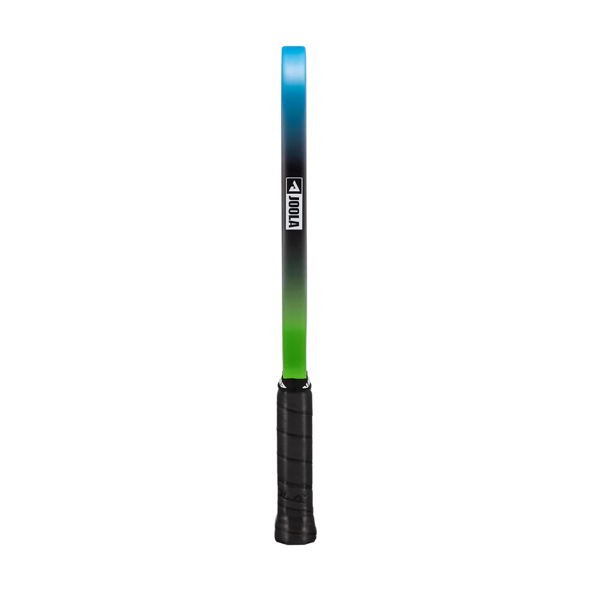 Gradient blue to green light saber toy with a visible brand logo on a white background
