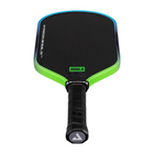 Pickleball paddle with black and green design on a white background