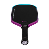 Black and purple pickleball paddle with JOOLA branding on a white background
