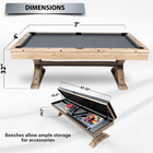 Freetime Fun The Rockford 7' Multi-Game Table in Rustic Oak with Grey Felt