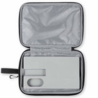 Gray case with a compartment for a device on a white background