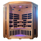 Blue Wave Santa Fe 3-Person Hemlock Corner Infrared Sauna w/ 7 Carbon Heaters