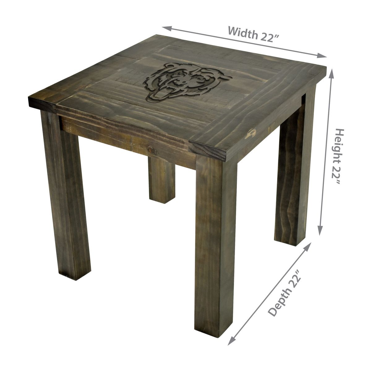 Imperial Chicago Bears Reclaimed Side Table