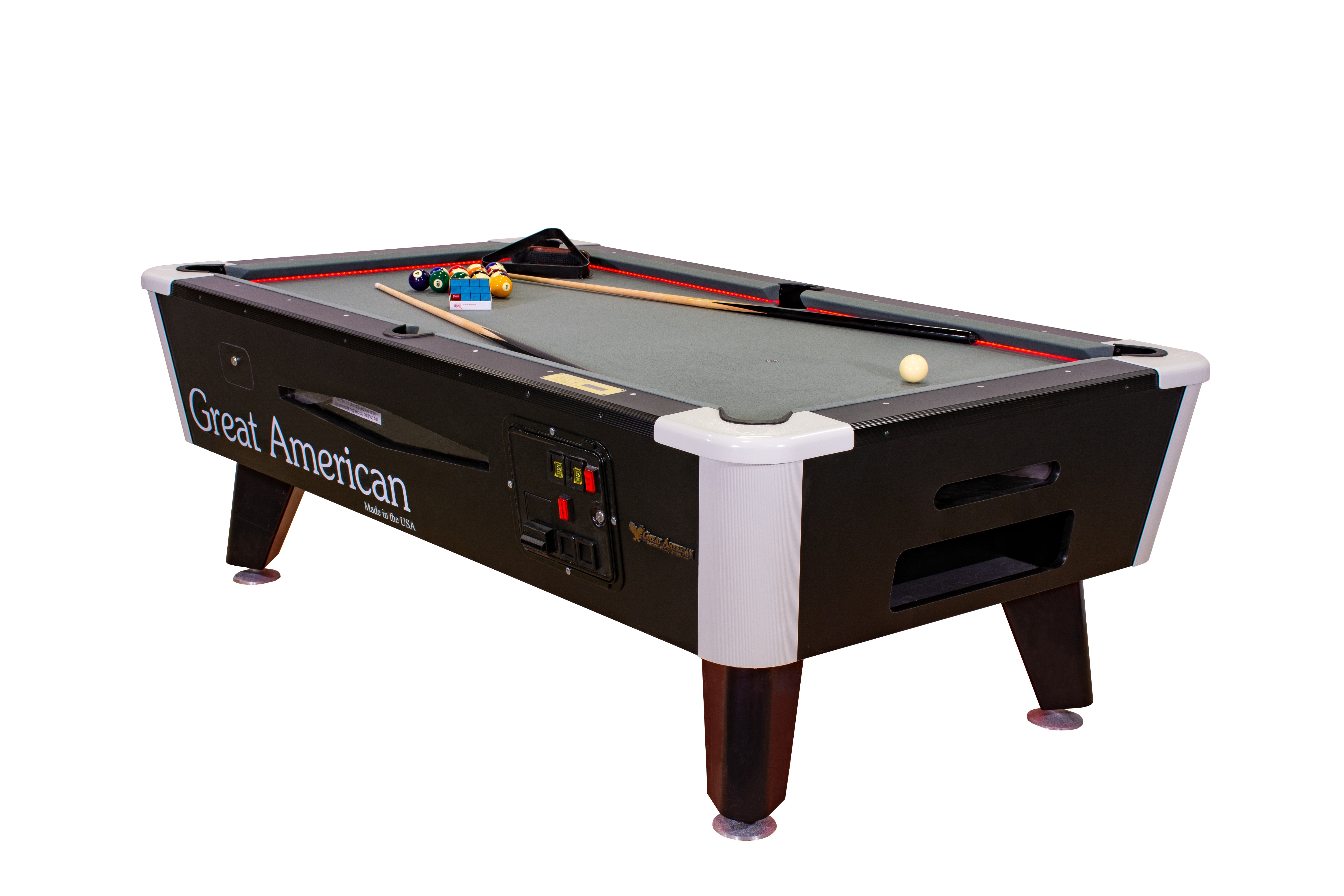 Great American Black Diamond 12V DC Coin Operated Pool Table
