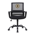 Black office chair with Boston Bruins logo on a white background