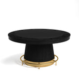 RAM Game Room Prohibition 60” Poker Table in black with ribbed pedestal and brass footrest.