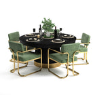 RAM Game Room Prohibition 60" Black Poker Table with green chairs, wine, and plant centerpiece.