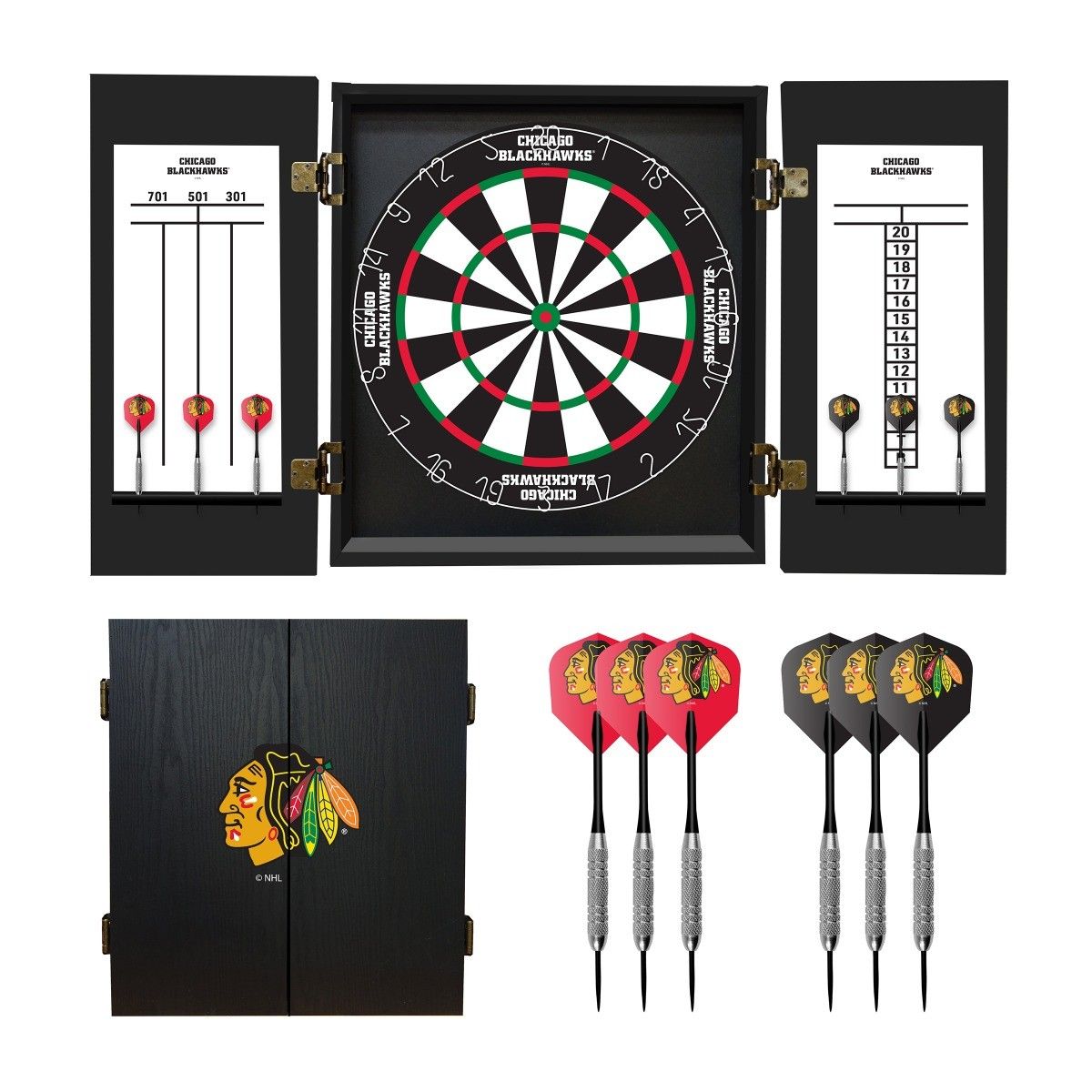 Imperial Chicago Blackhawks Fan's Choice Dartboard Set