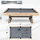 Freetime Fun The Rockford 7' Multi-Game Table in Rustic Oak with Grey Felt