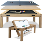 Multi-game table with ping pong, pool, and air hockey sections on a white background