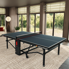 The Kettler Pro Indoor 15 Table tennis table stands in a modern room with large windows.
