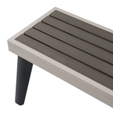 Gray outdoor bench with a white background