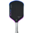 Engage Pickleball Alpha Pro paddle with white handle, black face, on a white background.