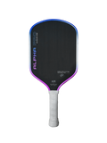 Engage Pickleball Alpha Pro paddle with white handle, black face, on a white background.