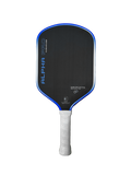 Engage Pickleball Alpha Pro paddle in black and blue carbon fiber with a white grip, plain background.