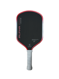 Engage Pickleball Alpha Pro paddle: black, red, raw carbon fiber, white grip handle.