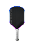 Engage Pickleball Alpha Pro paddle: black, raw carbon fiber, white perforated grip.