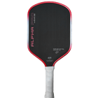 Red-Flare Alpha Pro Thermoformed paddle by Engage Pickleball with a white grip on white background.
