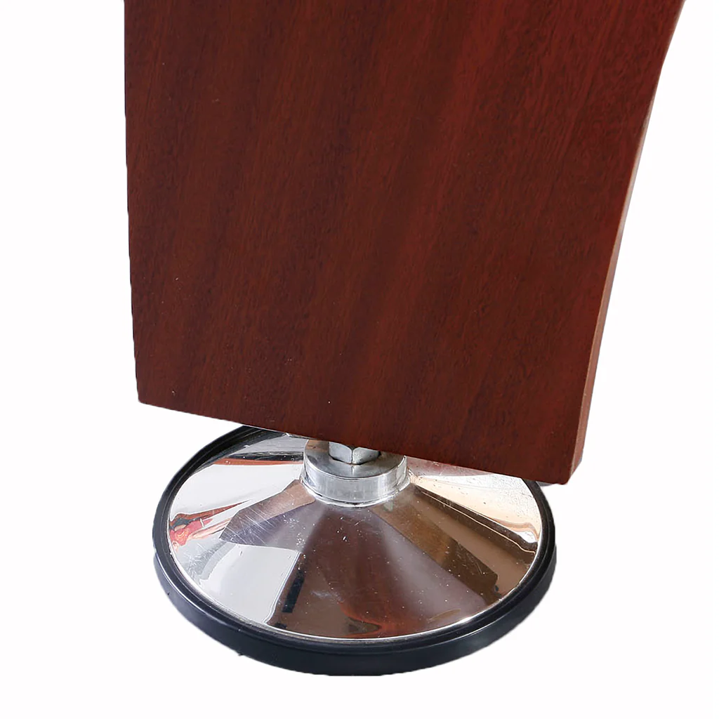 Close-up of a Hathaway Brentwood 7.5-Ft Air Hockey Table leg with a sturdy metal base.