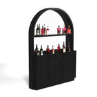RAM Game Room Prohibition Back Bar - Black: Two-level bar shelf for liquor and glasses.