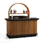 RAM Game Room Prohibition 84" Walnut Cocktail Bar by RAM Game Room with classic barware display.