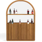 RAM Game Room Prohibition Back Bar - Walnut displays liquor on two shelves for your home bar.