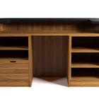 RAM Game Room Prohibition 84" Walnut Bar with shelves and drawer in Art Deco style.