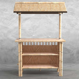 The RAM Game Room 60" Bamboo Tiki Bar features a thatched roof and two shelves for your patio.