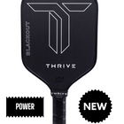 Thrive Blackout 16mm (POWER SERIES) Pickleball Paddle - Includes head cover, lead weights, key chain, and weight card