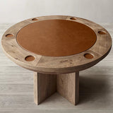 Brunswick Parsons Poker Table in Natural Dry Oak Finish with cup holders by Brunswick Billiards.