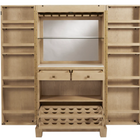 American Heritage Billiards Port Royal Cabinet with mirror, shelves, drawers, and wine storage.