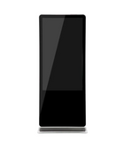 The LEDScopic 55" 4K Vertical is a freestanding digital touch screen kiosk with a sturdy base.
