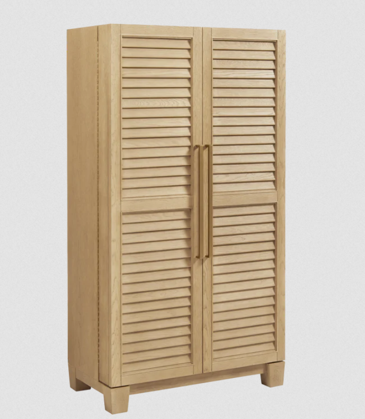 American Heritage Billiards Port Royal Cabinet with louvered doors and short legs.
