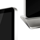 Close-up of two LEDScopic 55" 4K Vertical Digital Touch Screen Kiosks with sleek frames.